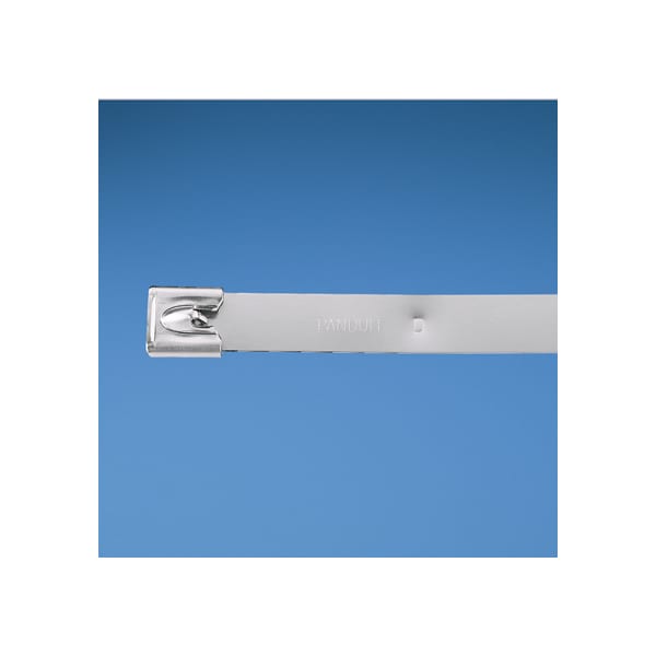 Cable Tie, 42-1/2 in L, 12 in Max Bundle Dia., Silver, 304 Stainless Steel, 700 lb Strength, 25 PK